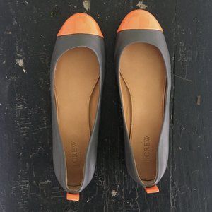 J-Crew ballet flat w/ contrasting capped toe